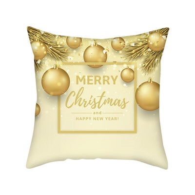 

〖Follure〗Gold Merry Christmas Pillow Cases Nordic Sofa Cushion Cover Home Decoration