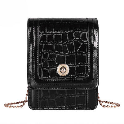 

Women PU Crocodile Leather Shoulder Crossbody Bag Mini Square Phone Purse