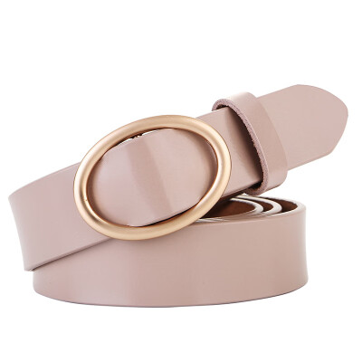 

New Korean womens belt leather belt thin plate buckle simple wild dress leather belt female belt