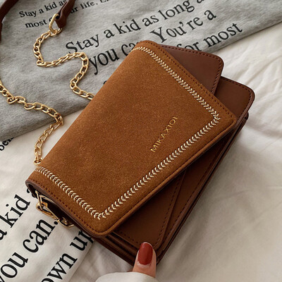 

French small crowdsourcing 2019 new fashion frosted chain Messenger bag simple texture shoulder bag