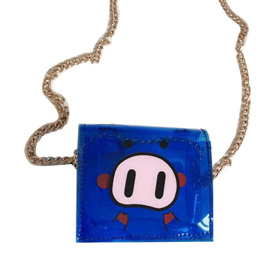 

Cute Cartoon Pig Transparent Jelly Lady Flap Small Square Crossbody Shoulder Bag