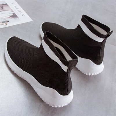 

DIWEINI 2019 Women Shoes Sneakers Women New Vulcanized Shoes Casual Female Slip On Flat Shoes White Mesh Walking Footwear D656