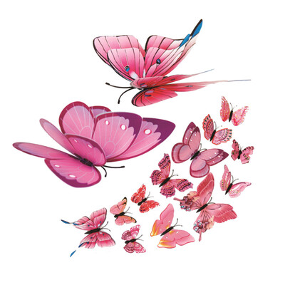 

Gobestart 12pc 3D Butterflies Wall Stickers Home Decor Art Wall Decals A