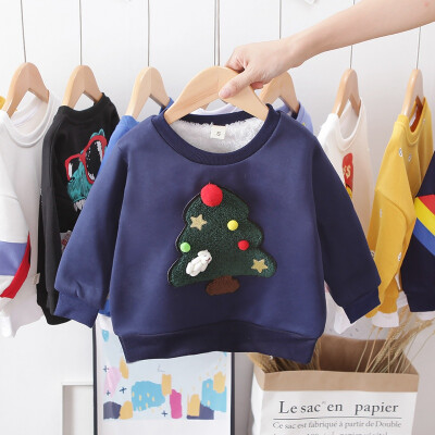 

Baby Girls Boys Sweatshirts Winter Autumn Children Thicken Hoodies Warm Long Sleeve Cartoon Sweater Kids T-shirt Clothes