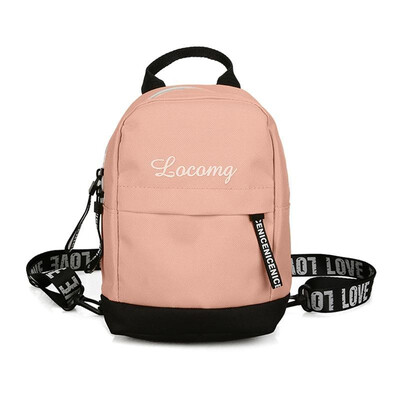 

Women Fashion Canvas Backpack Letters Print Contrast Color Hip Hop Cool Waist Bag Totes
