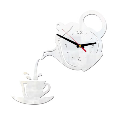 

〖Follure〗New Arrival Wall Clock Coffee Cup Effect Shape Of Decorative Mirror Wall Clocks