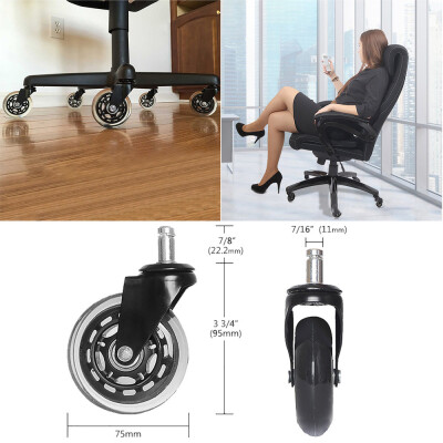 

〖Follure〗1PC Style Wheels Office Chair Soft Casters Hard Floors Replacement For Chair Mat