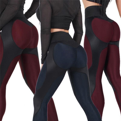 

Europe&the United States explosions fitness pants eBay autumn new womens stitching yoga pants Amazon hot sports leggings red