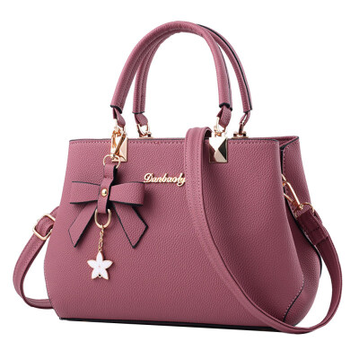 

Solid Color Bow Zipper Faux Leather Women Tote Handbag Crossbody Shoulder Bag