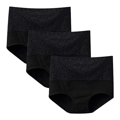 

Toponeto 3PC Women High Waist Tummy Control Panties Underwear Shapewear Brief Panties