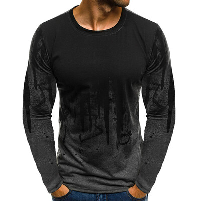 

New Fashion Men Round Collar Long Sleeve Sport Casual T Shirt
