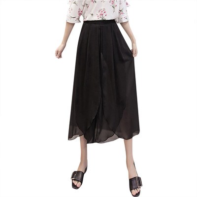 

Gobestart Fashion Womens Plus Size High Waist Loose Casual Pants Wide Leg Chiffon Trousers