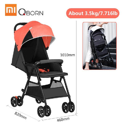 

Xiaomi QBORN Lightweight Folding Stroller Baby Stroller Adjustable Angle Quick Wash 3 Stage Waterproof Canopy Universal Baby Foldi