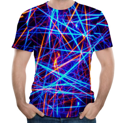 

Summer Fashion New Laser 3D Print Men\s Short Sleeve T-shirt