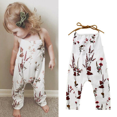 

Toddler Kids Baby Girls Summer Floral Strap Romper Bodysuit Jumpsuit Outfits