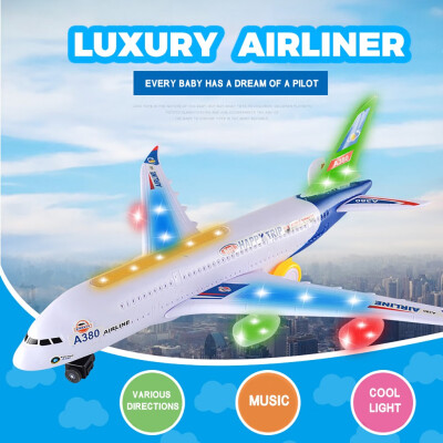 

Siaonvr Electric Simulation A380 Childrens Toy Airplane Model With Music Lighting