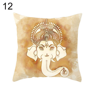 

Mandala Elephant Heart Square Throw Pillowcase Cushion Cover Home Office Decor