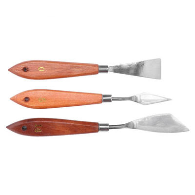 

Greensen Popular Practical 3 Piece Neutral Palette Knife Scraper Palette Knife Blade Oil Painting Supply