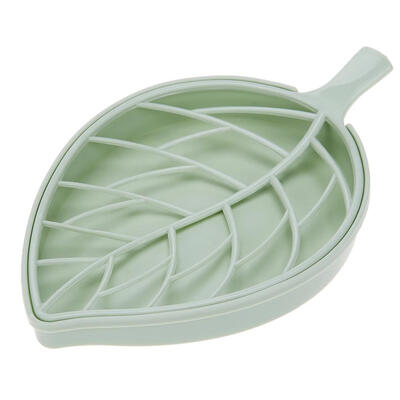 

Double Layer Leaf Shape Drain Soap Box Soap Storage Rack Holder Container