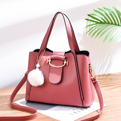 

2019 new European&American big bag shoulder bag simple handbag diagonal bag PU leather fashion handbag