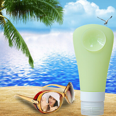 

〖Follure〗Travel Packing Silicone Press Bottles Set Lotion Shampoo Bath Container Blue