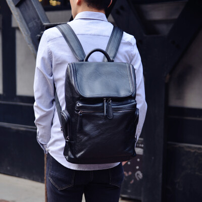 

Bucket bag Japanese backpack bag tide bag boys backpack bag leather pu leather travel bag