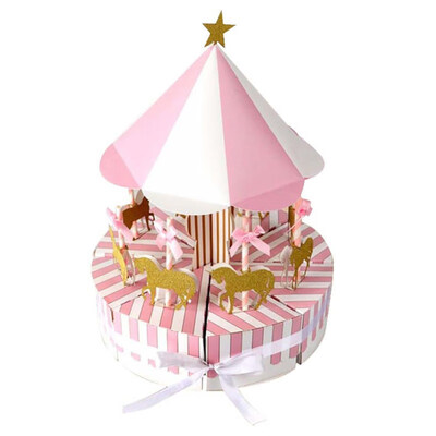 

Ribbon Carousel Candy Box Sweets Gift Wedding Party Baby Shower Paper Container