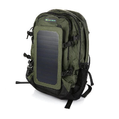 

65W 35L Travel Hiking Cycling Solar Power Charge Backpack with 2 Water Bottle Bags