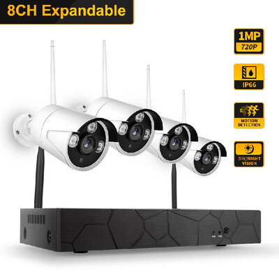 

K8208-8 8CH NVR4 Cameras Wireless NVR Kit Security Surveillance System 10MP 720P HD WIFI Home Security Camera Monitor Night Visi
