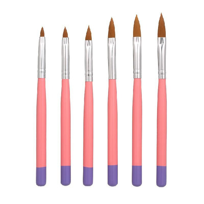 

6PCS Set Acrylic Nail Art Builder Brushes with 6 Sizes Nail Art Painting Brush Kit Nail UV Gel Carving Pens Manicure Tool