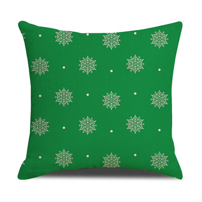 

Siaonvr Christmas Linen Skin Pillow Case Pillow Cushion Elk Snowflake Print 45×45CM