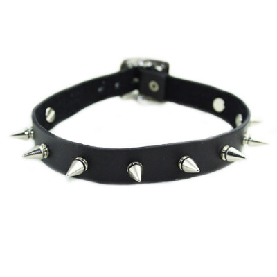 

Gothic Men Women Unisex Faux Leather Spike Rivet Choker Punk Necklace Jewelry