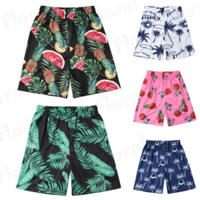 

Mens Boys Dad-Son Family Parent-kids Matching Swimsuits Beach Shorts Floral Swimming Trunks Summer