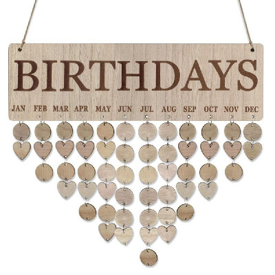 

Wooden Calendar Board Sign Family Celebration&Birthday Reminder DIY Wood Craft for Home Decoration