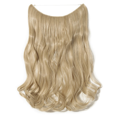 

Invisible Wire No Clips in Hair Extensions Secret Fish Line Hairpieces Silky Straight real natural Synthetic