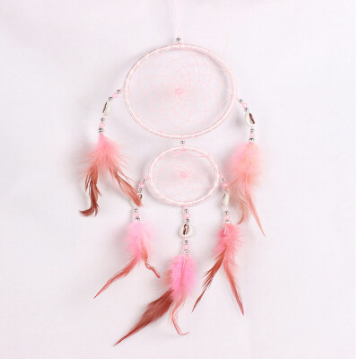 

Toponeto Handmade Lace Dream Catcher Feather Bead Hanging Decoration Ornament Gift