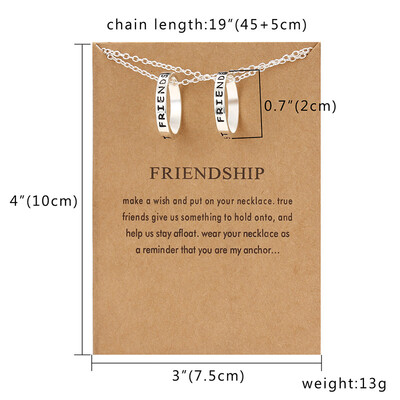 

Friendship Card Necklace Couple Jewelry 2pcs BFF Heart Pendant Necklace Best Friends Forever 2 pcs Splicing Necklace Gift
