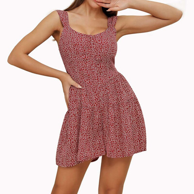 

Starmoon Women Printing Off-Shoulder Mini Rompers Jumpsuit Playsuit
