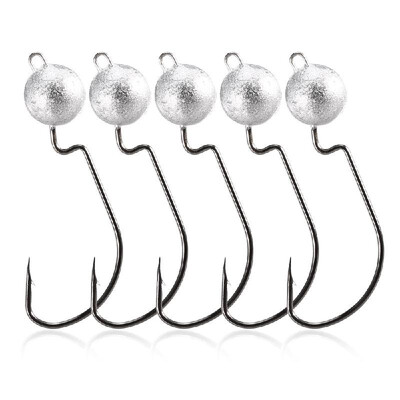 

5pcs Jig Hooks Set 3g5g7g10g Barbed Hook Soft Lure Jigging Worm Hook Fishing Hooks