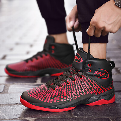 

Students Yuanyang basketball shoes mens shoes light breathable high-side wear-resistant non-slip basketball shoes shock-absorbing