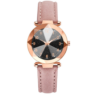 

Luxury Starry Sky Watch Women Clock Ladies Leather Strap Wristwatches Fashion Quartz Watches Bayan Kol Saati Montre Femme 2019