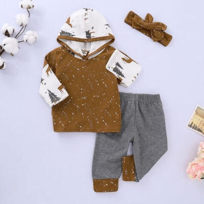 

Toddler Baby Kids Boy Girl Hoodie Hooded Top T-shirtPants Outfit Clothes Set 0-24M
