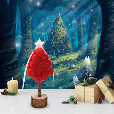 

Siaonvr Mini Trees with Snowmen Reindee with Wood Base Bottle Ornaments Decoration