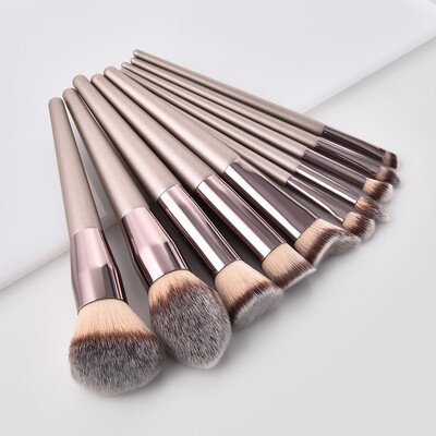

Toponeto 10PCS Wooden Foundation Cosmetic Eyebrow Eyeshadow Brush Makeup Brush Sets Tools