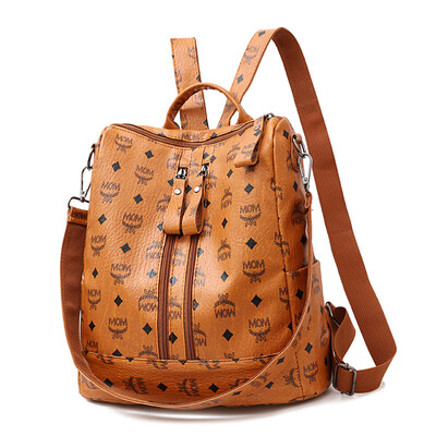 

Backpack female wild street trend personality multifunctional dual-use simple soft leather backpack female