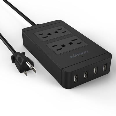 

KKmoon 2500W 110-240V 4 US Standard Outlets 4 USB Ports Power Strip Socket Charger for Samsung iPhone Tablet