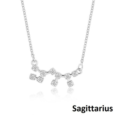 

Outdoor 12 Constellation Pendant Necklace Alloy Chain Necklace for Womens Girls