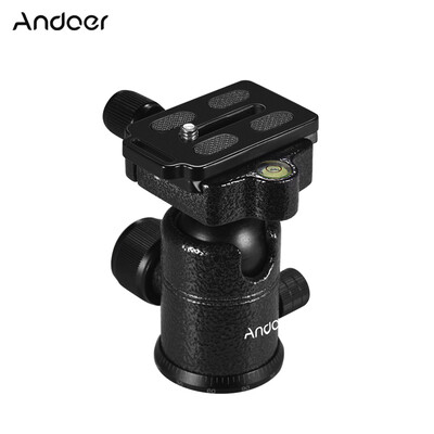 

Andoer Aluminium Alloy Ballhead Ball Head with Quick Release Plate 14 Inch Screw Mount Max Load Capacity 3kg 66Lbs 360 Degree