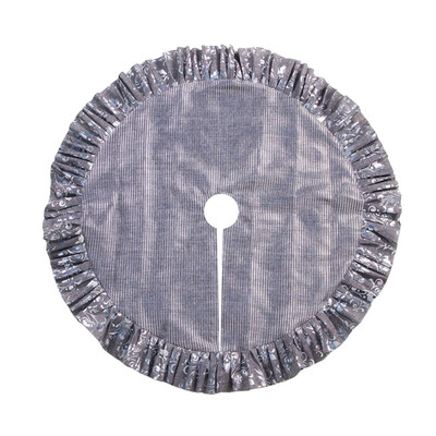 

〖Follure〗Christmas Decoration 90cm Tree skirt silver plaid Christmas tree tree skirt