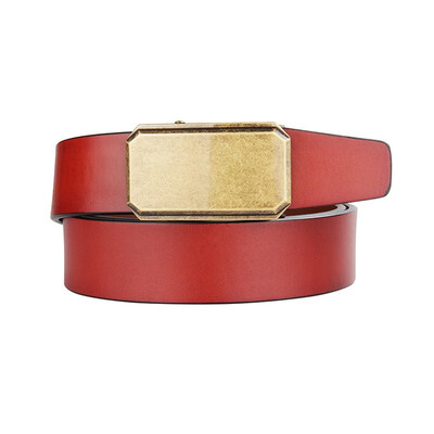 

BPSTAR Mens Automatic Buckle Genuine Leather Mens Ratchet Holeless Belt Business High Quality Mens Real Belt for Pants